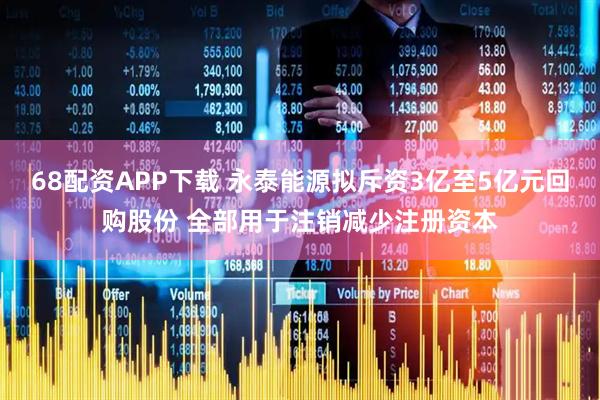 68配资APP下载 永泰能源拟斥资3亿至5亿元回购股份 全部用于注销减少注册资本